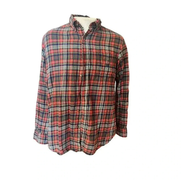 CHAPS 100% cotton flannel mens size medium red blue - Picture 5 of 5